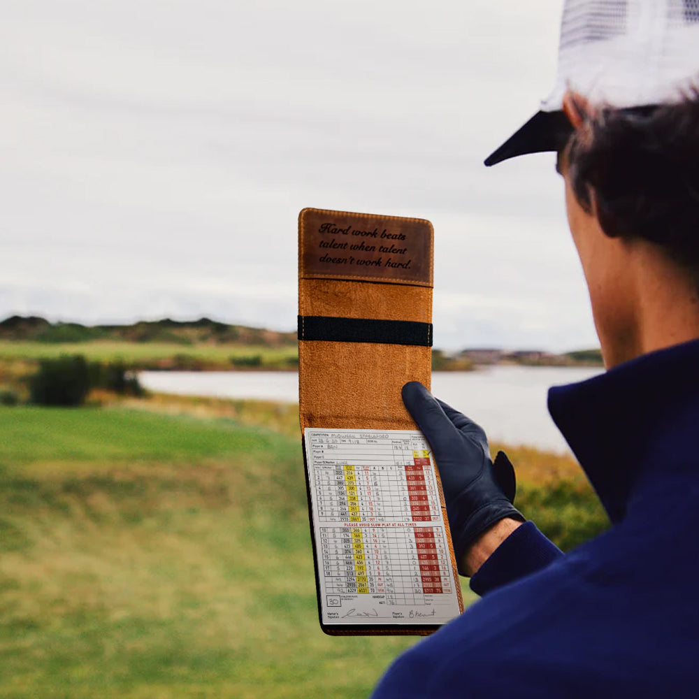 Personalized Golf Scorecard & Yardage Book Holder - Golf Gifts for Men