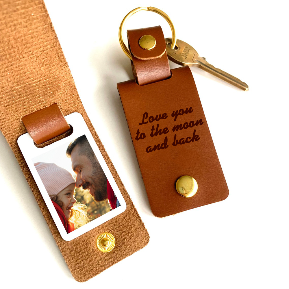 Personalised Photo Keyring with YOUR TEXT - Gift For Her