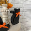 Halloween Tiered Tray Decor | Mini wood black cat, witches hat & bat decor