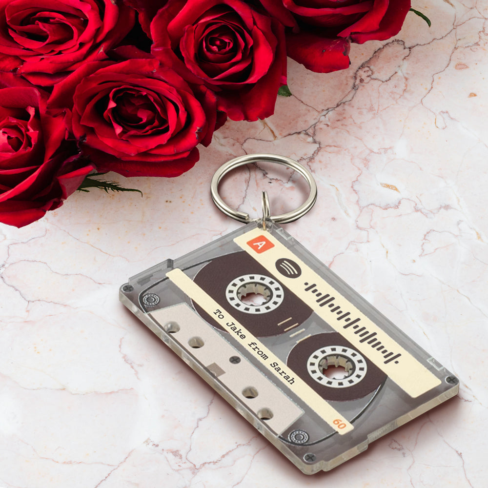 Personalised Song Message Cassette Keychain