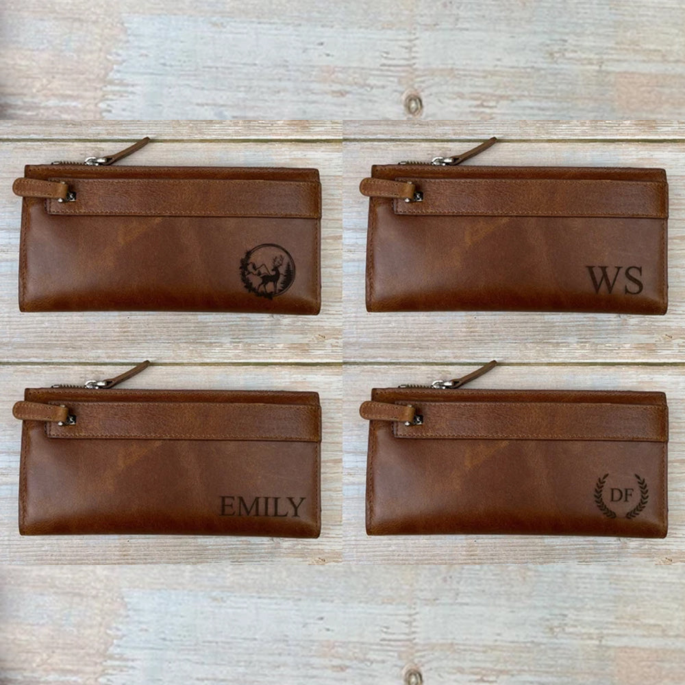 Personalized Leather Wallet For Mom - Gift For Mom