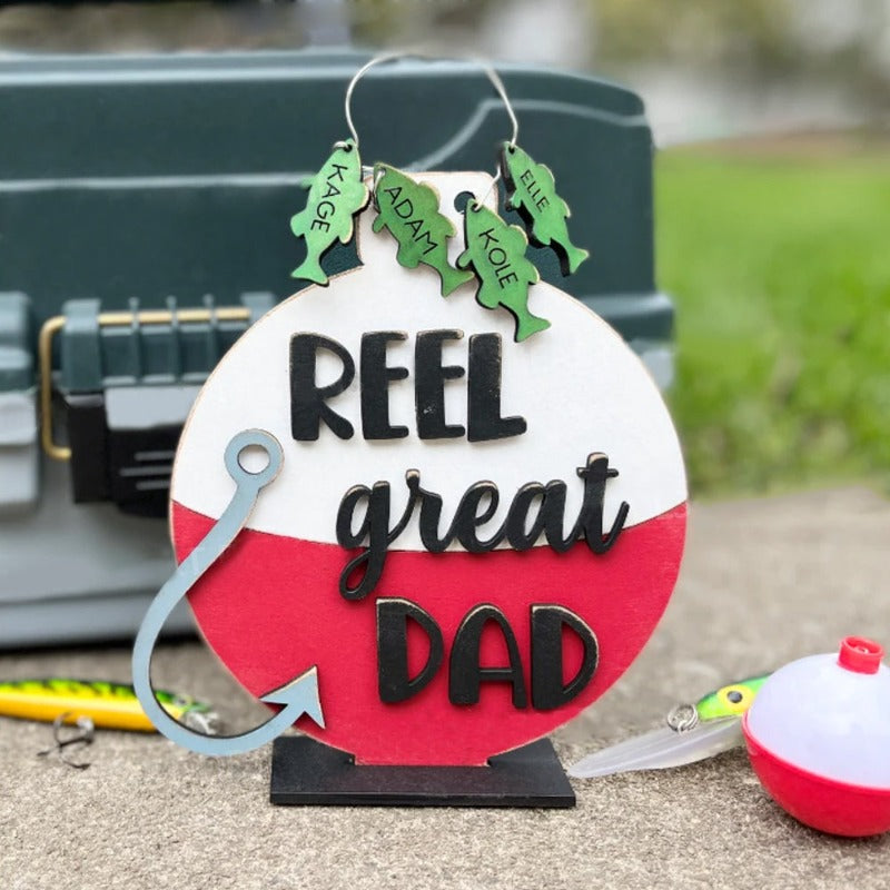 Wooden Reel Great Dad Sign - Gift For Dad