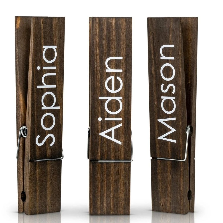 Personalized Wooden Jumbo Clothespin Towel Holder