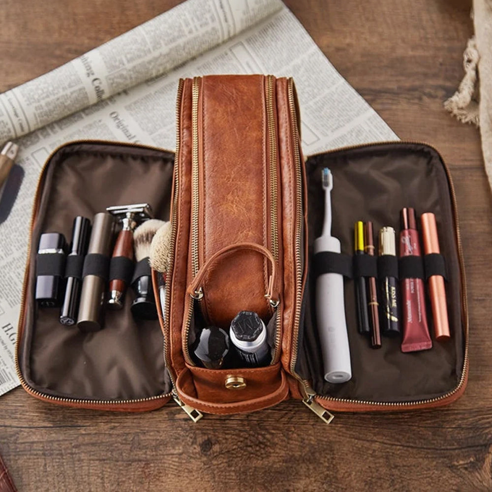 Leather Toiletry Bag For Traveling