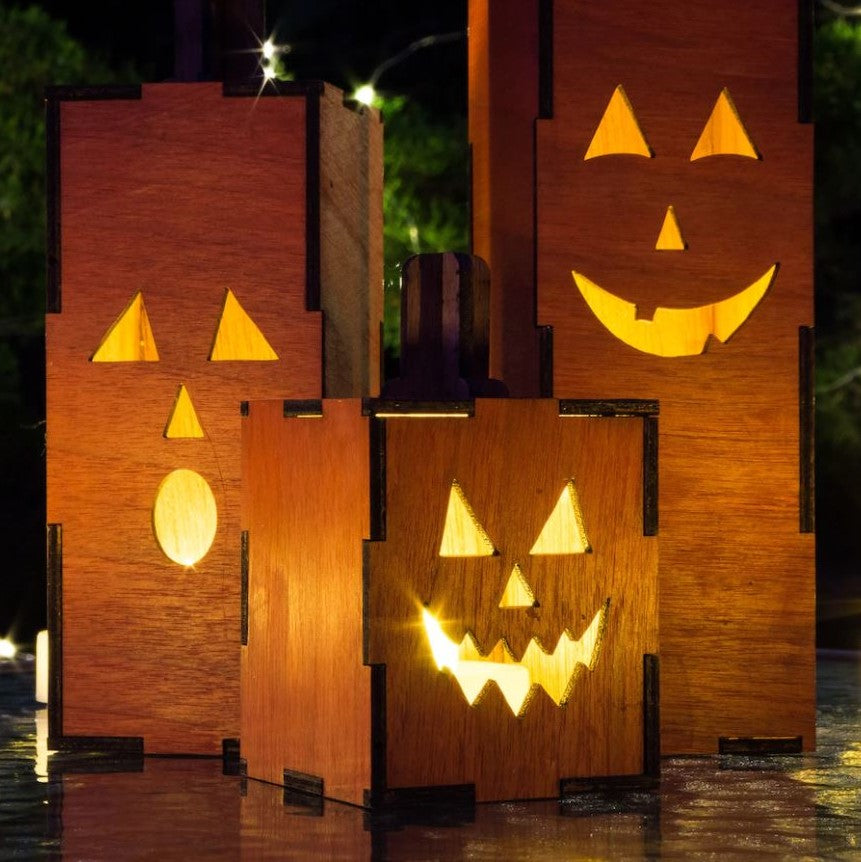 2023 Halloween Wooden Pumpkin Jack O Lantern