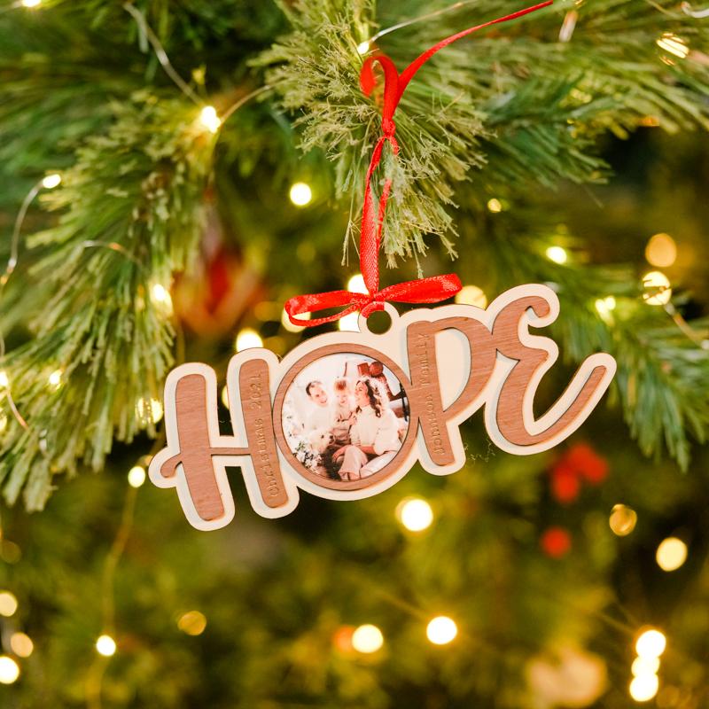 Personalized Joy Hope Noel Ornament - Christmas Ornament