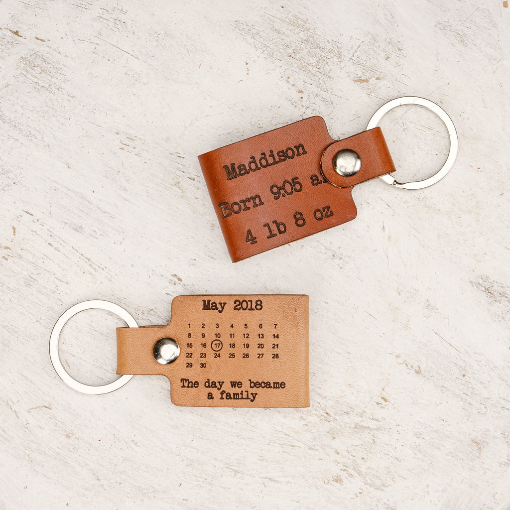 Personalized Leather 'Day You Became My…' Keyring - Father's Day Gift