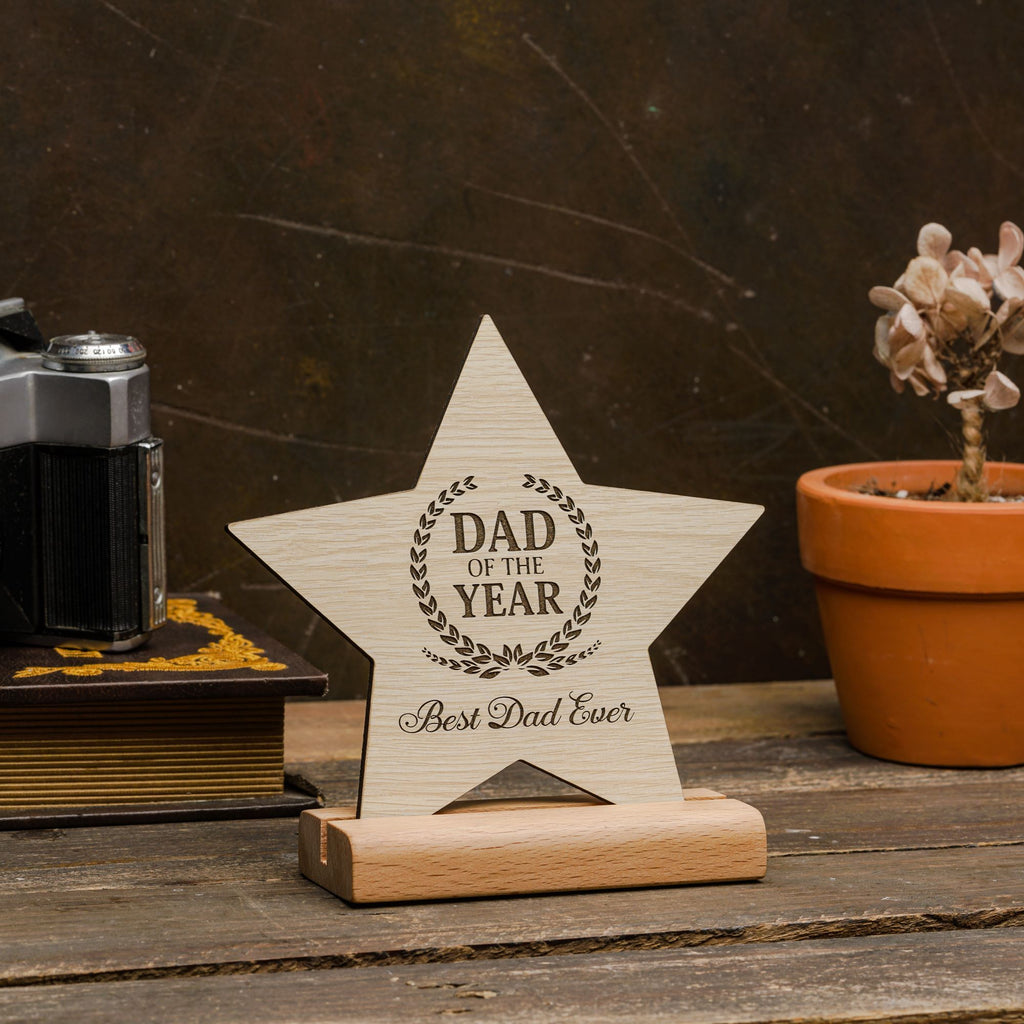 Dad of the Year Award Wooden Table Sign