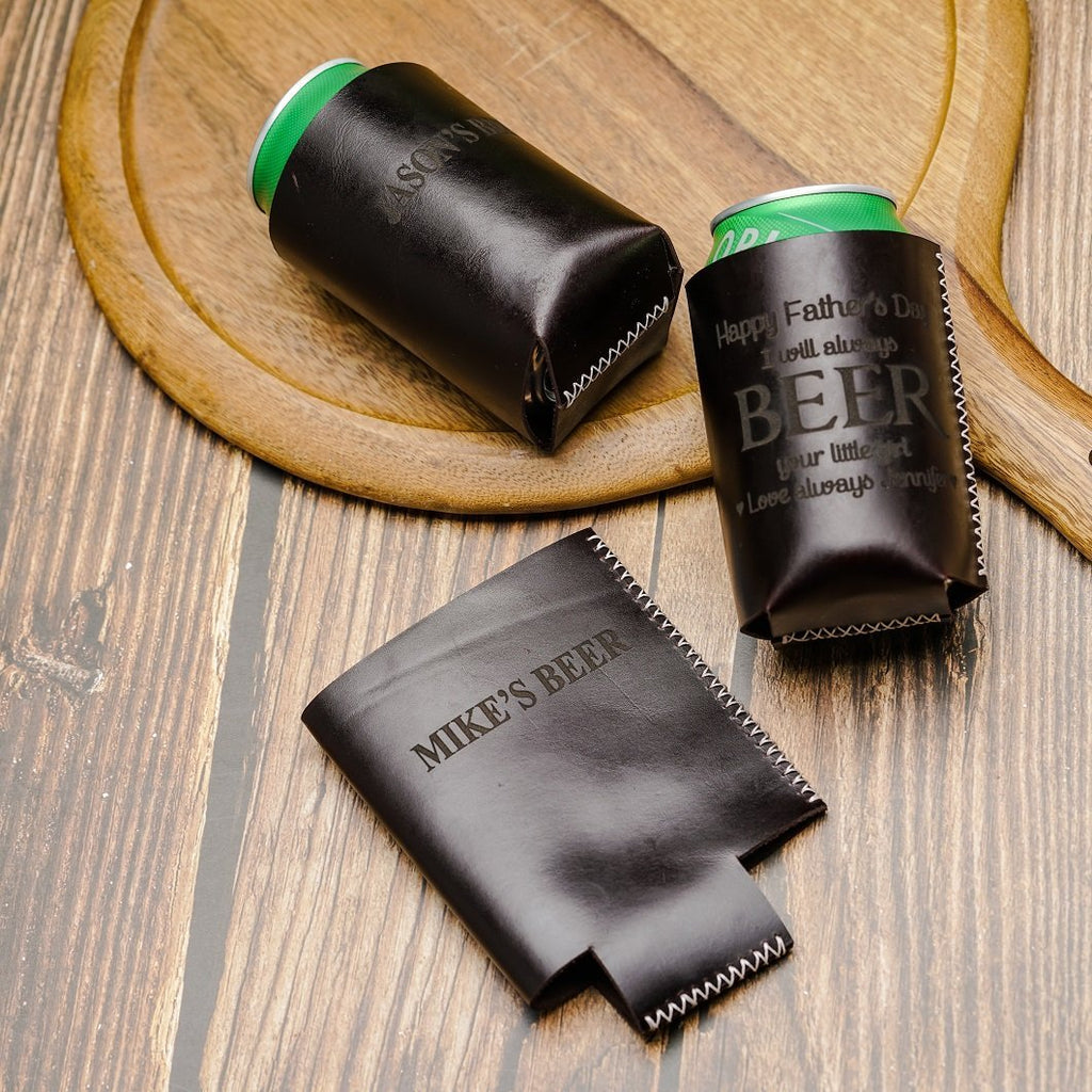 Personalized Engraved Can Cooler, Beer Koozie for him - Unique Father's Day Gift
