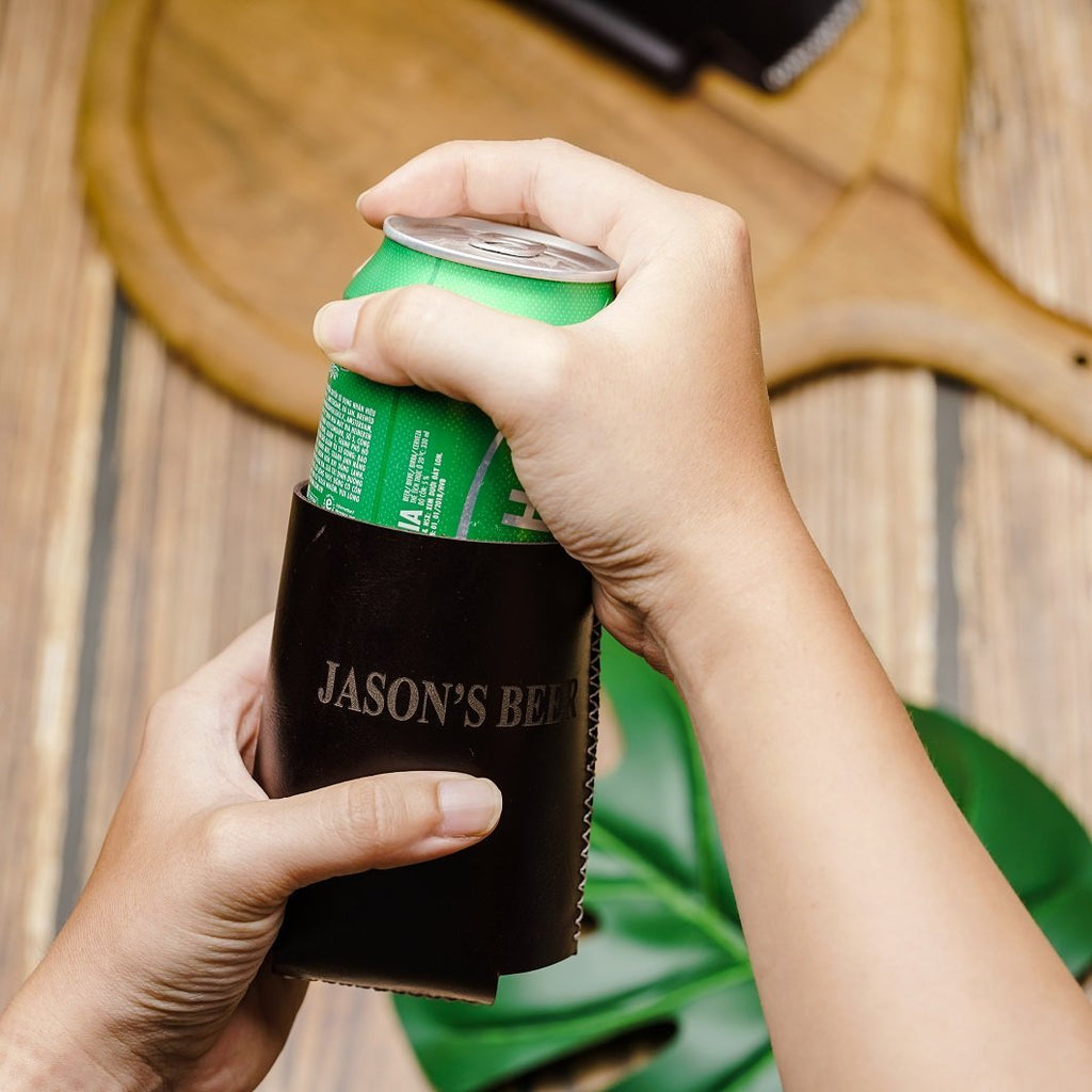 Personalized Engraved Can Cooler, Beer Koozie for him - Unique Father's Day Gift