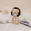 Baby lion crochet rattle ring
