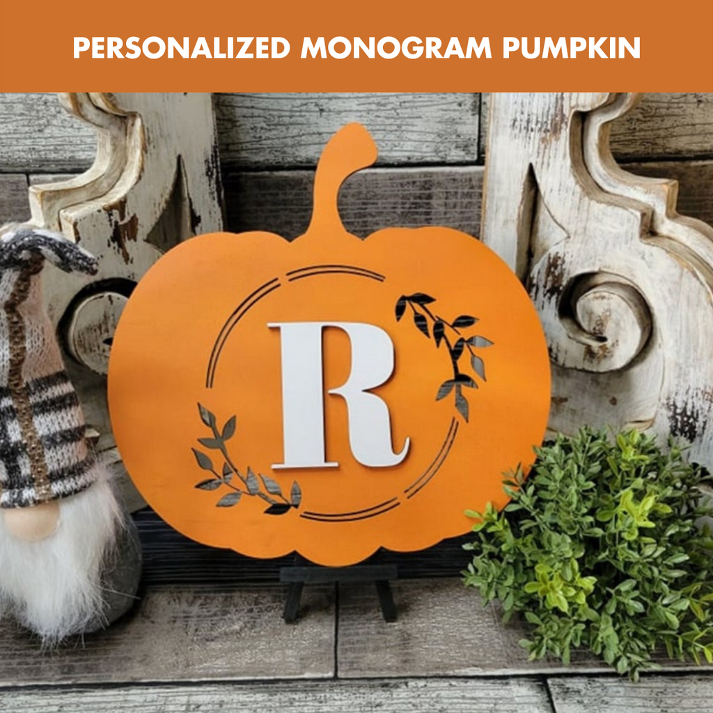 Thanksgiving Monogram Pumpkin Sign | Fall Farmhouse Decor