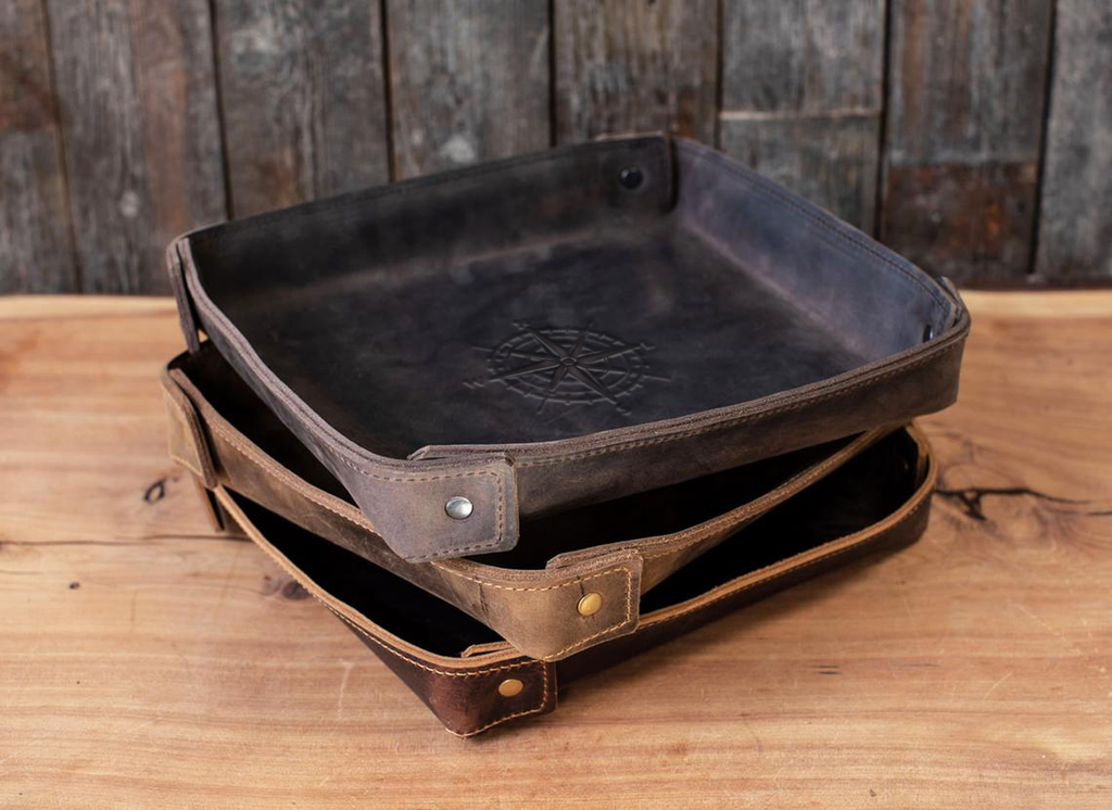 Genuine Leather Valet Tray, Gift For Men - My Gift Stories