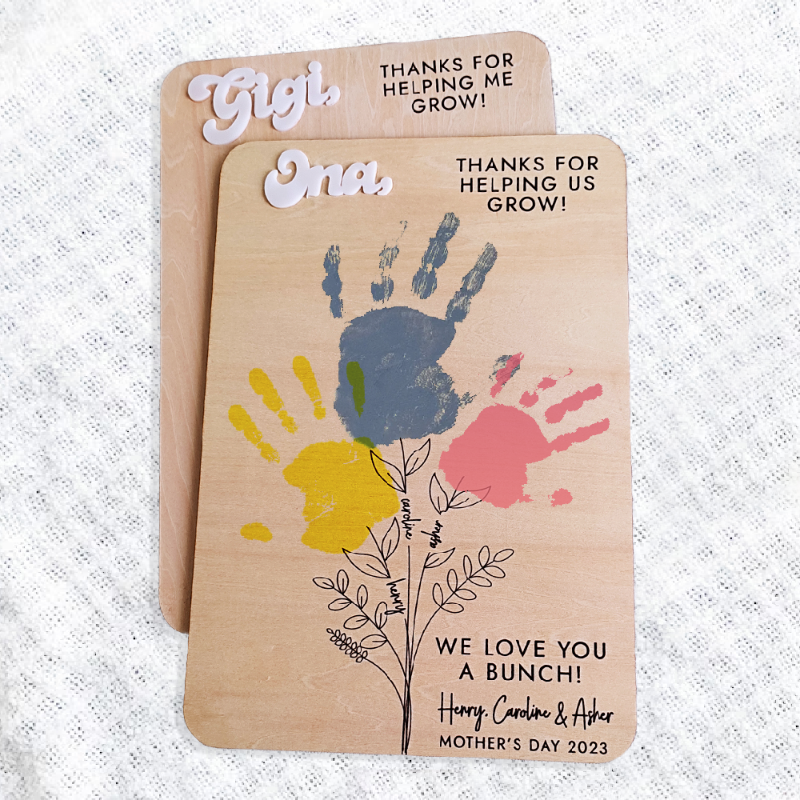 Personalized DIY Handprint Sign, Gift For Mom