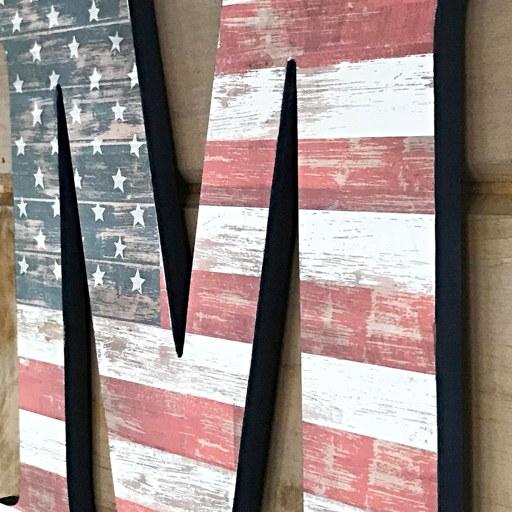 American Flag Wall Art, Farmhouse Decoration