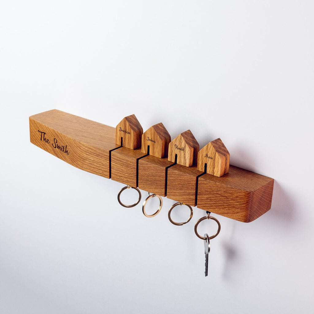 Personalized Wall Key Hanger and Key Chain Set