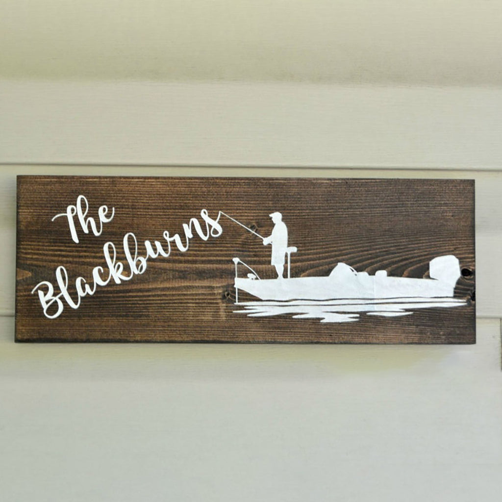 Personalized Family Name Sign - Fishing Sign