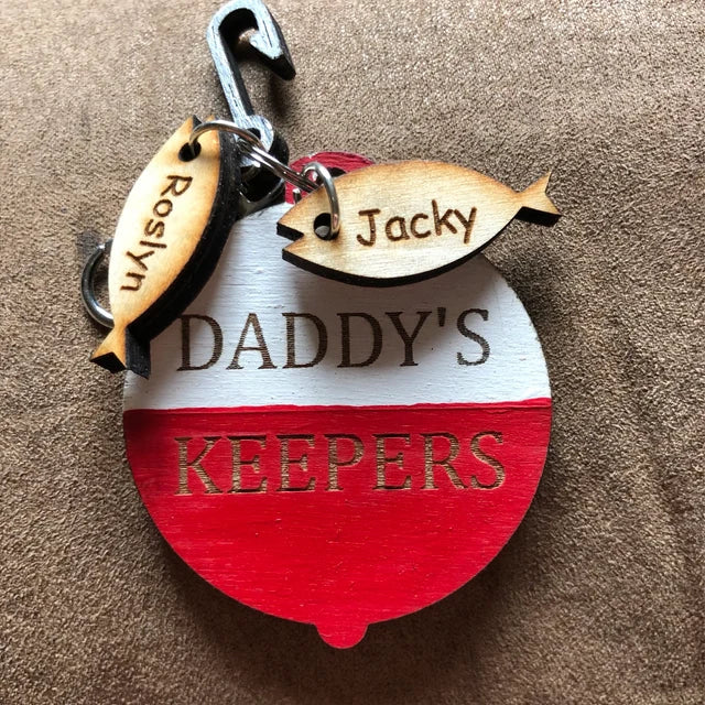 Engraved Fishing Keychain for Dad from Family