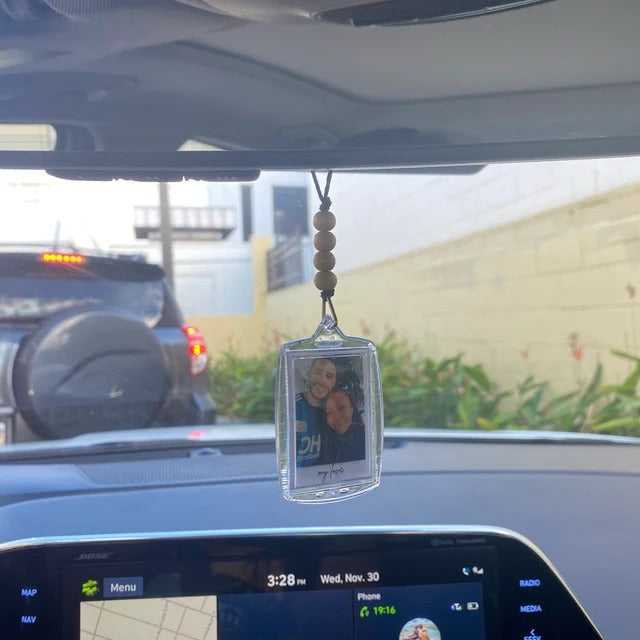 Personalized Car Charm Mirror - Couple Gift, Gift For Her And Him