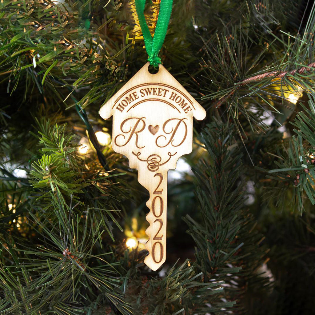 First Home Ornament, Personalized Wooden Key Christmas Ornament