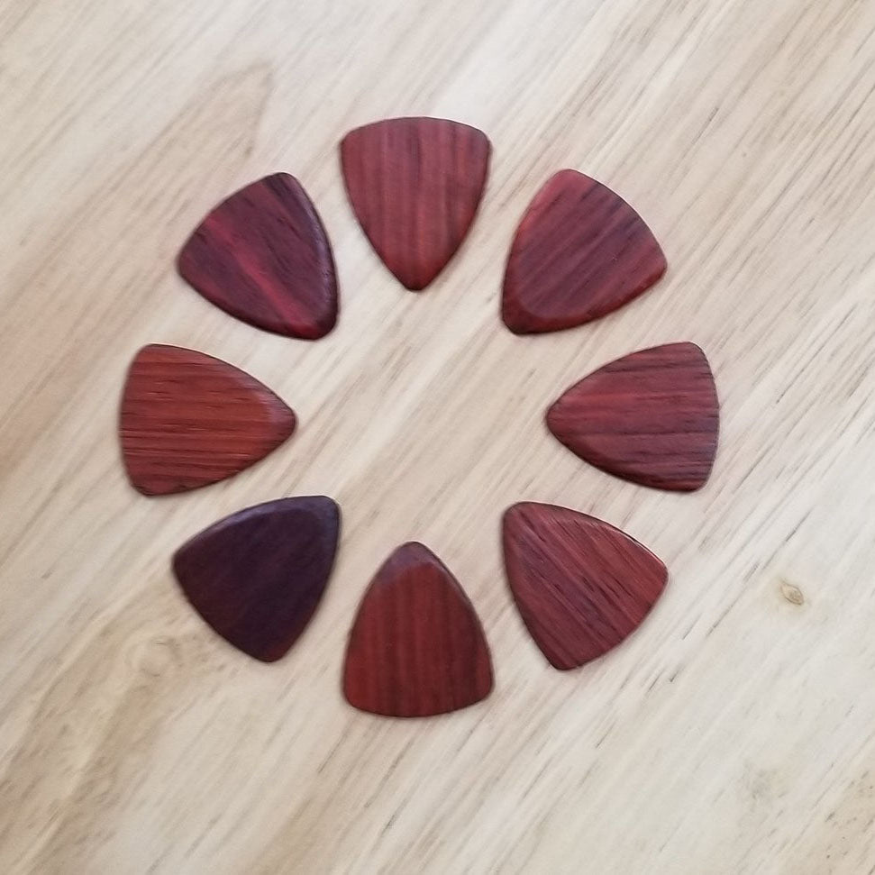 SET Wood Guitar Picks - Laser cut, Shaped by Hand Couple Gift