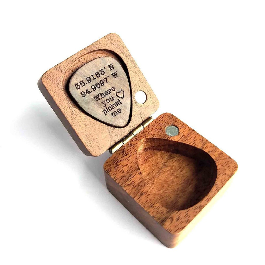 Personalized Custom Engraved Wood Guitar Pick - Gift For Him