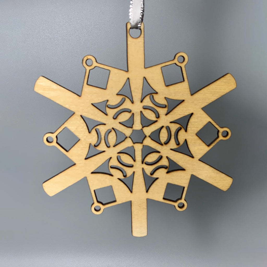 Baseball Snowflake Wooden Christmas Ornament
