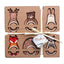 Thanksgiving Animal Napkin Rings 6 Piece Set, Wooden Napkin Holder