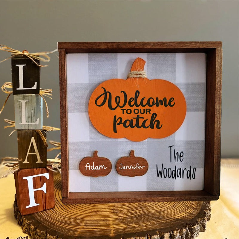 Personalized Welcome To Our Patch Sign - Thanksgiving Decoration