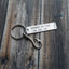 Hand Stamped Keychain "Hooked on you" with Fish Hook Charm