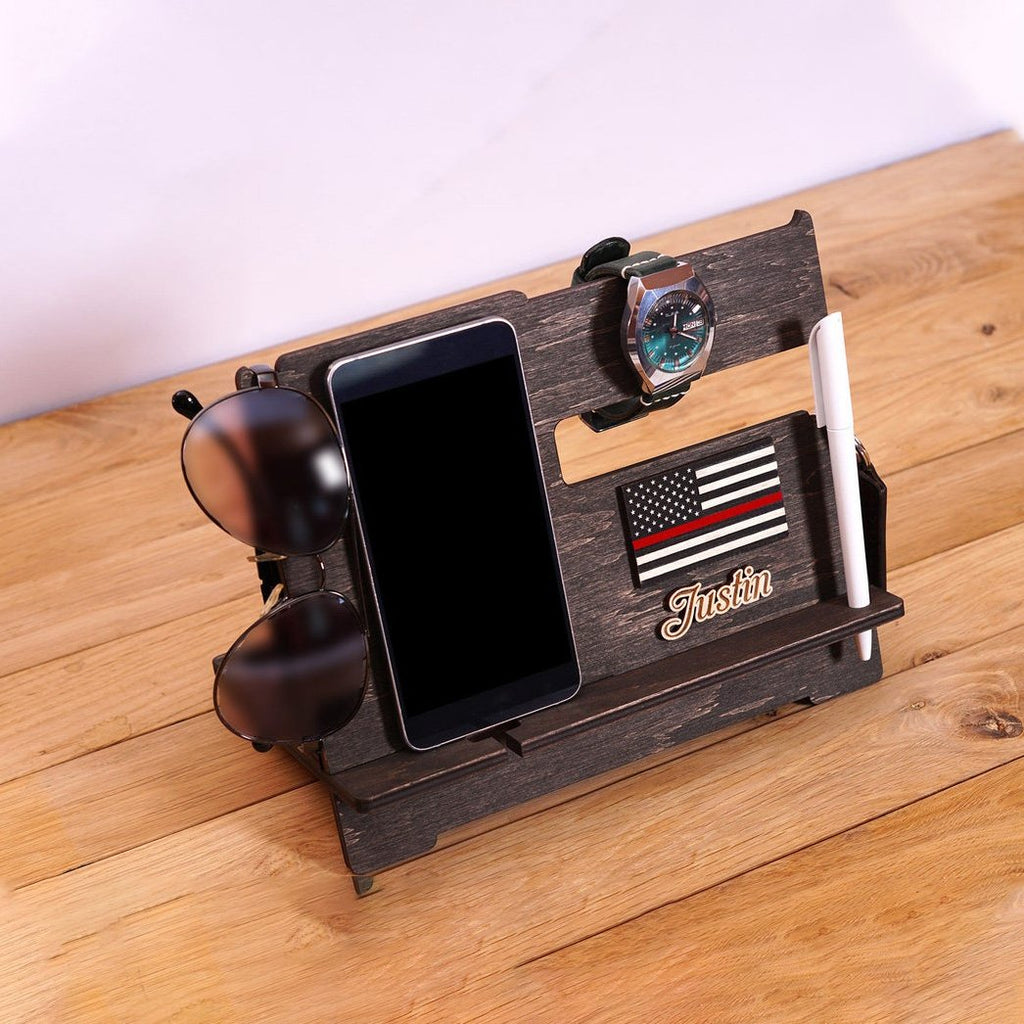 Personalized Firefighter Docking Station | Father's Day Gift