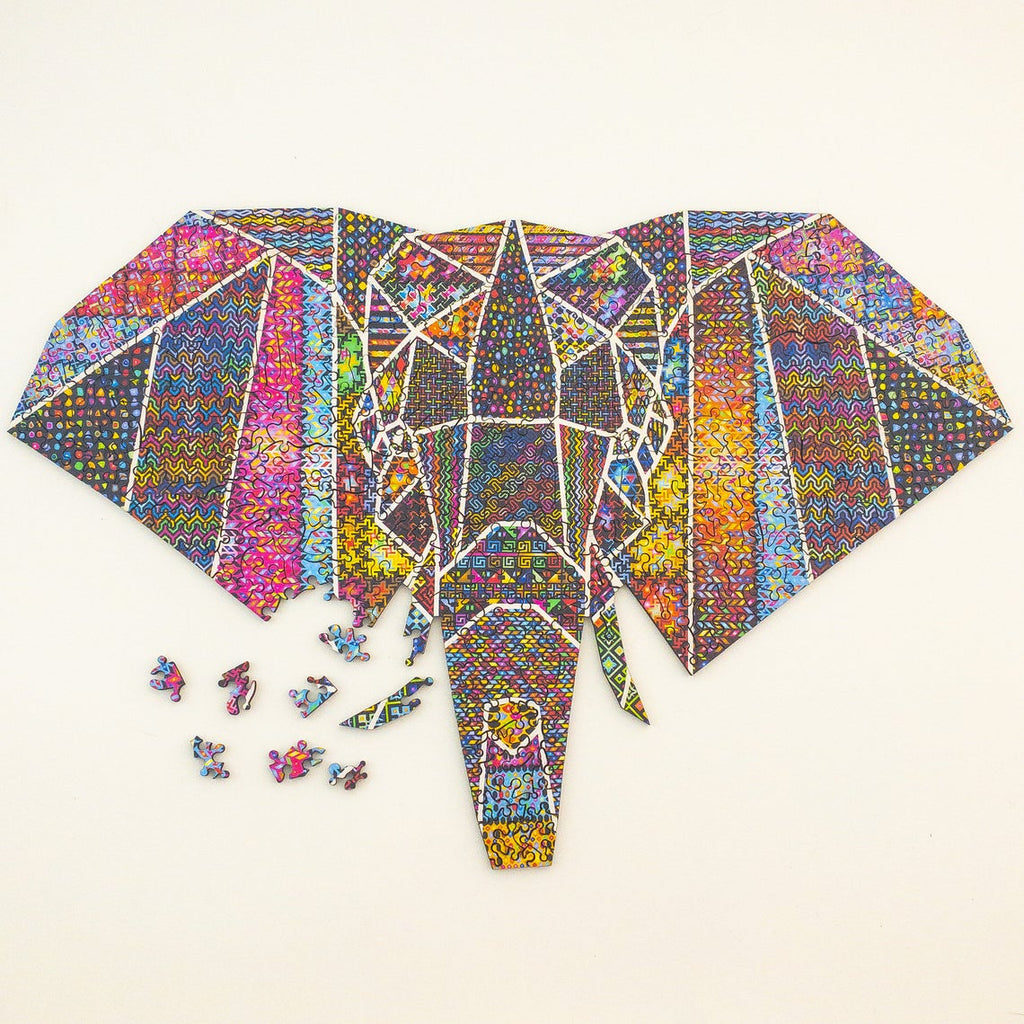Wooden Jigsaw Puzzle - The Elephant - A Challenging and Timeless Game for Adults