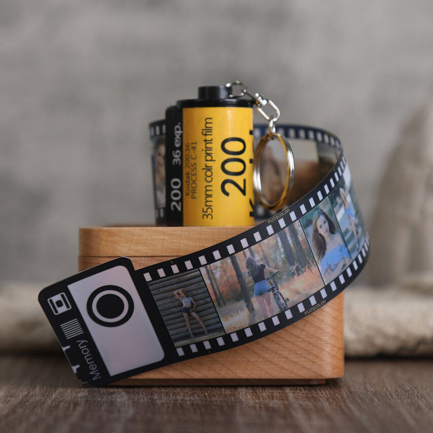 Personalized Photos Keychain Film Roll - Gift for Couple