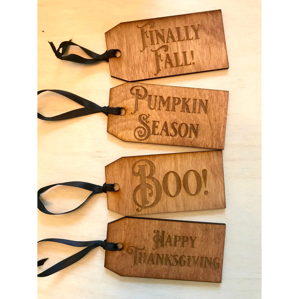 Fall Decor Wooden Pumpkin with Personalized Tags, Thanksgiving Decor, Wall Decor, Door Hanger
