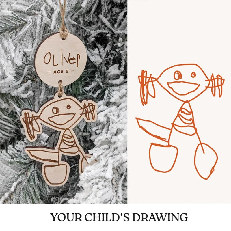 Your Child's Doodle Ornament - Christmas Grandparents Gift
