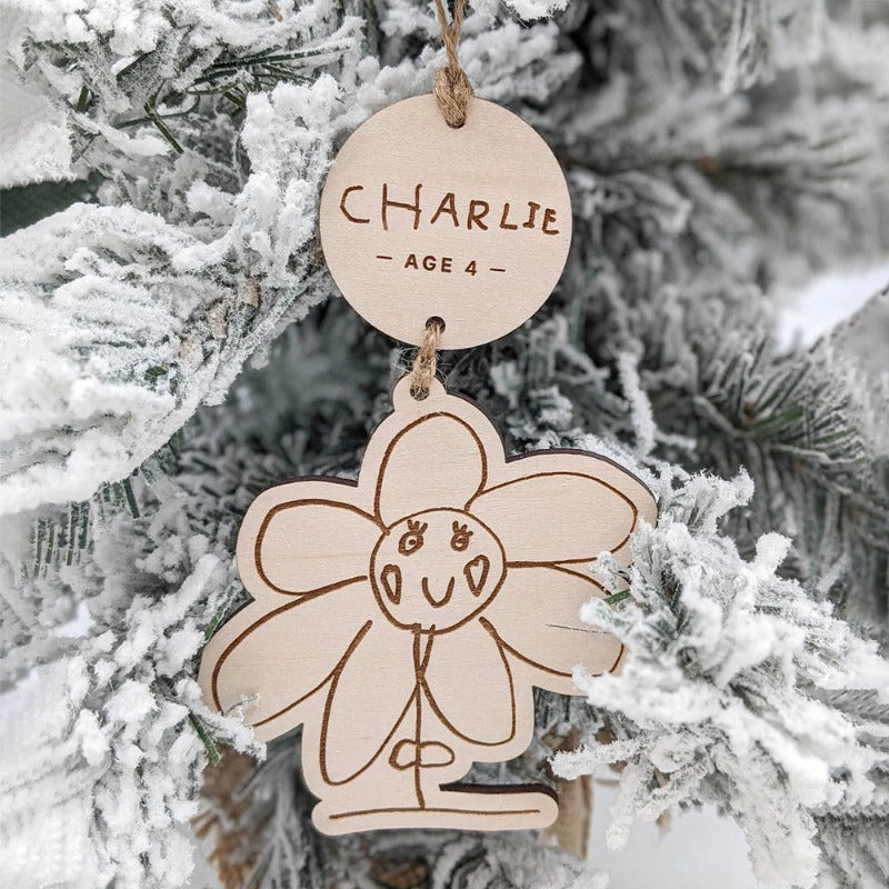 Your Child's Doodle Ornament - Christmas Grandparents Gift