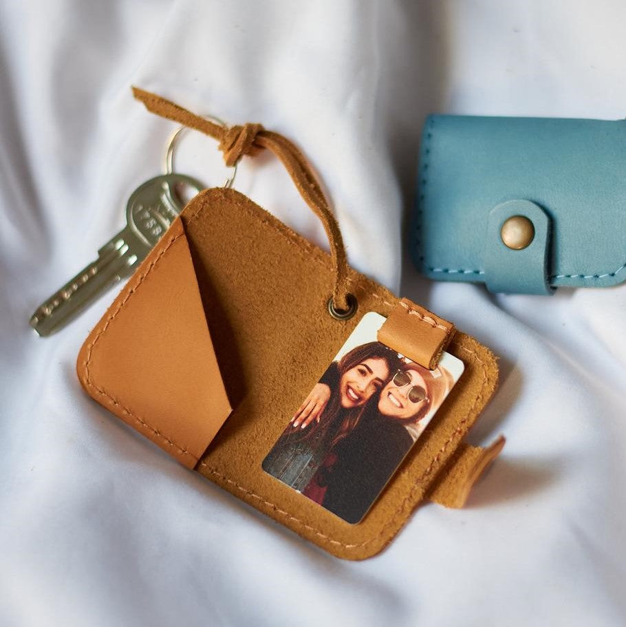 Leather Photo Frame Keychain - Father's Day Gifts