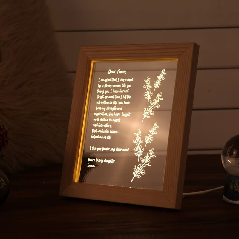 Personalized Hand-Written Letter Night Light - Gift For Mom