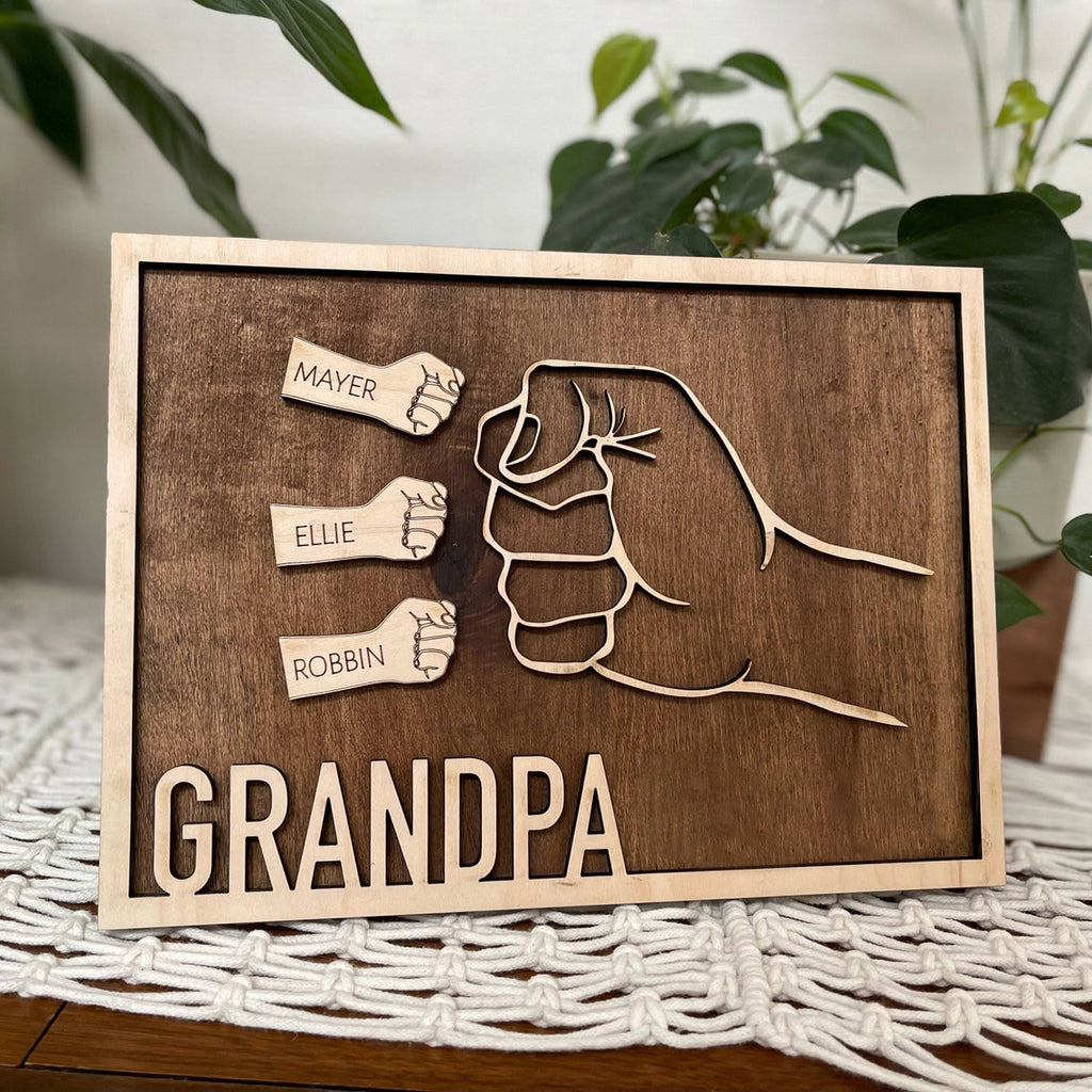 Personalized Fathers Day Fist Bump Plaques | Personalized Fathers Day Gifts