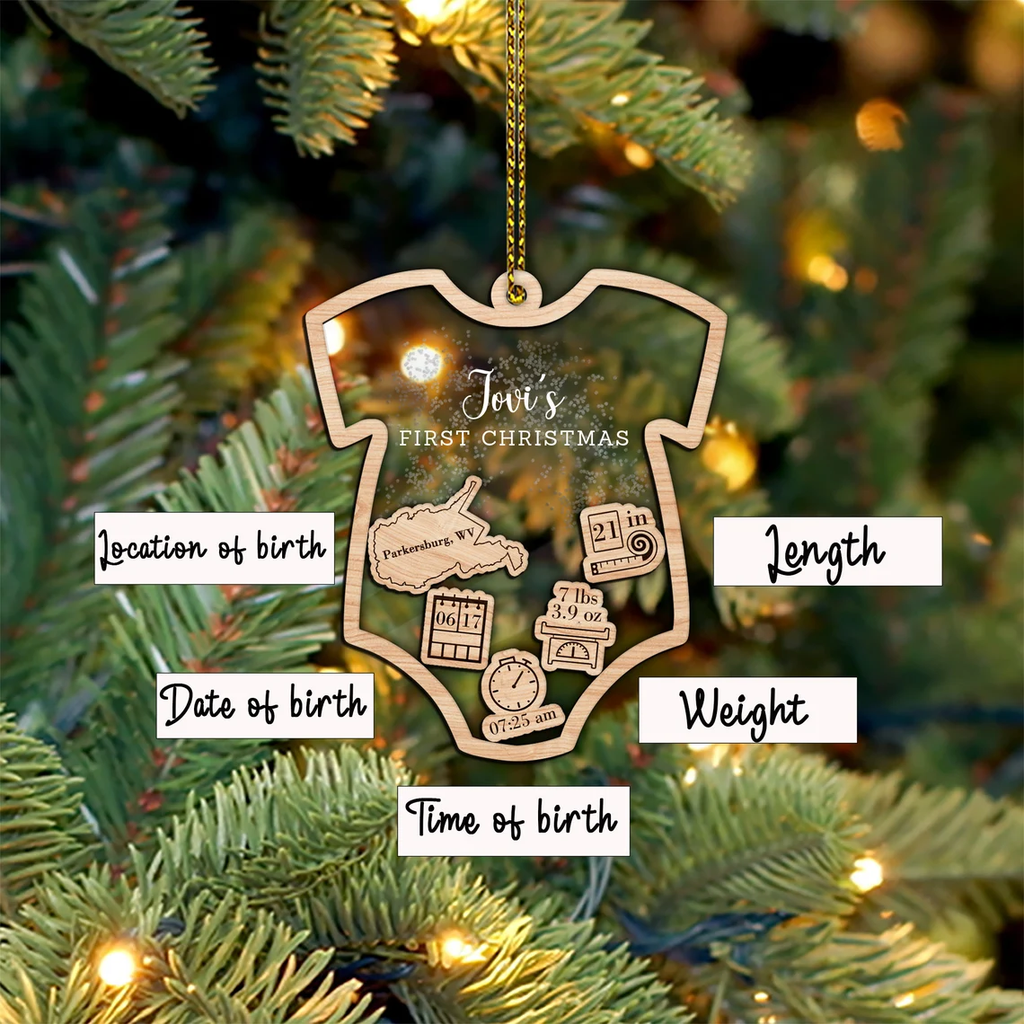 Baby's First Christmas Shaky Shaky Personalized Ornament