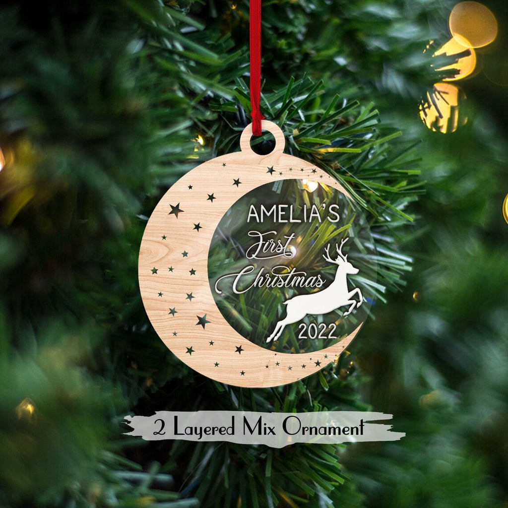 Personalize Christmas Reindeer Ornament