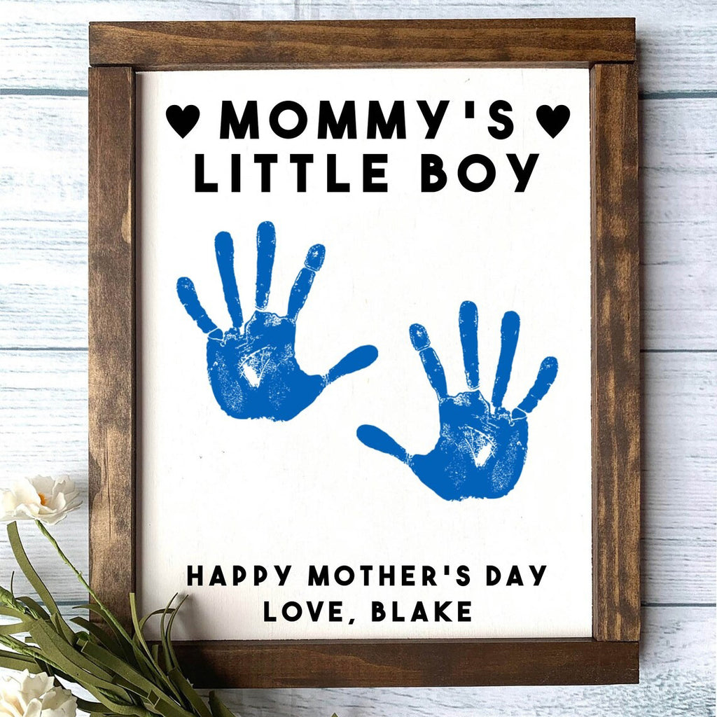 Mommy's Little Baby - Handprint Sign - Gift For Mom