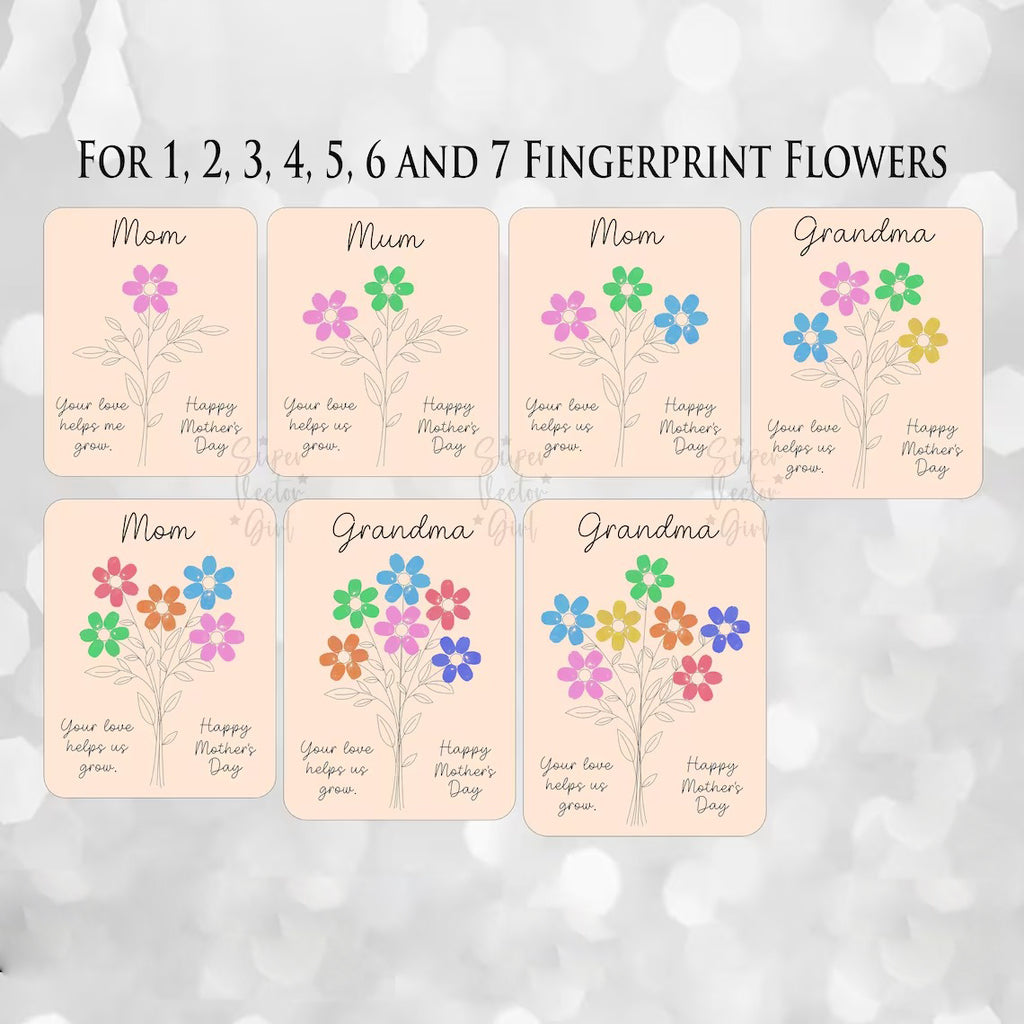 Bouquet of flowers fingerprint - Gift For Mom