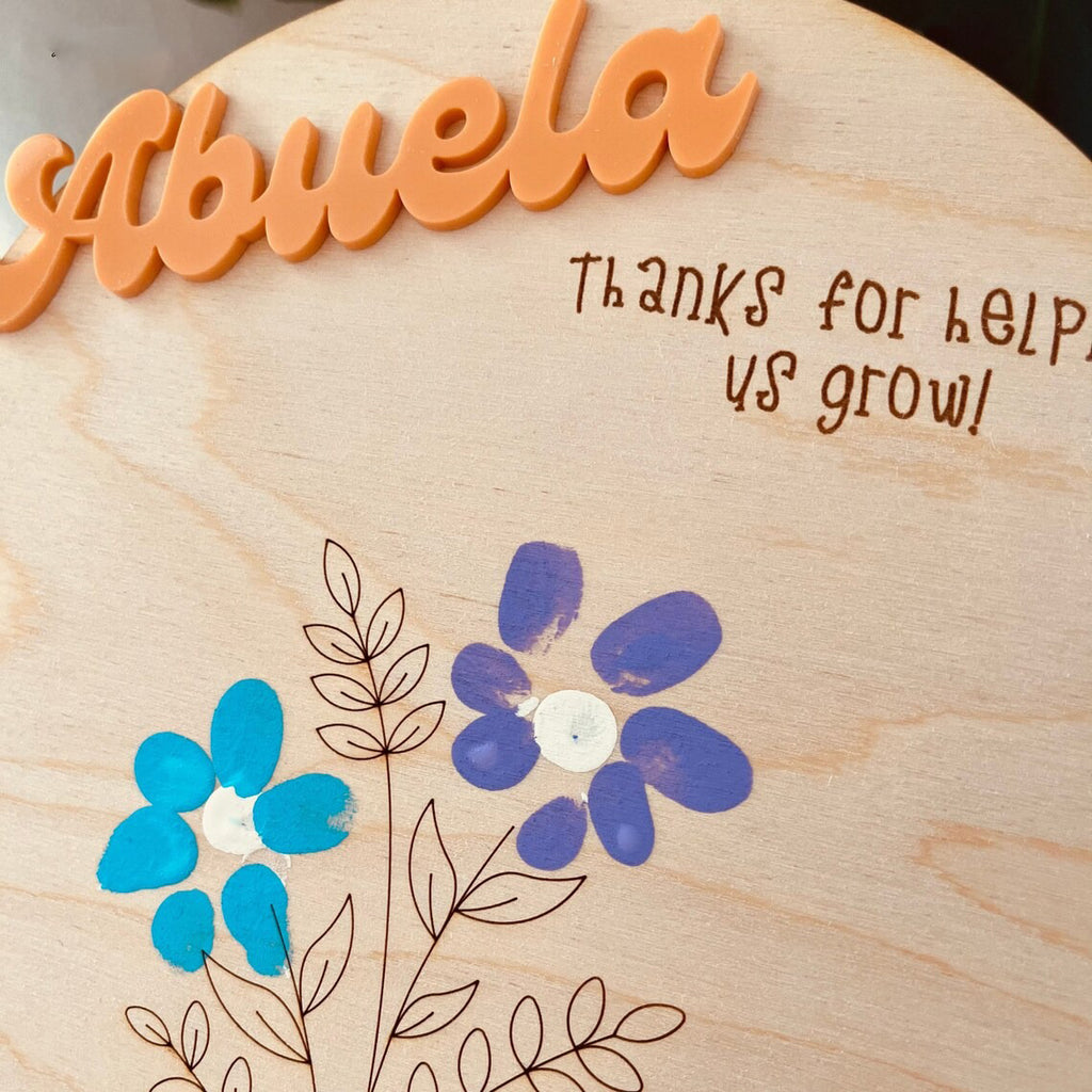 Thanks For Helping Us Grow - Fingerprint Sign - Gift For Mom
