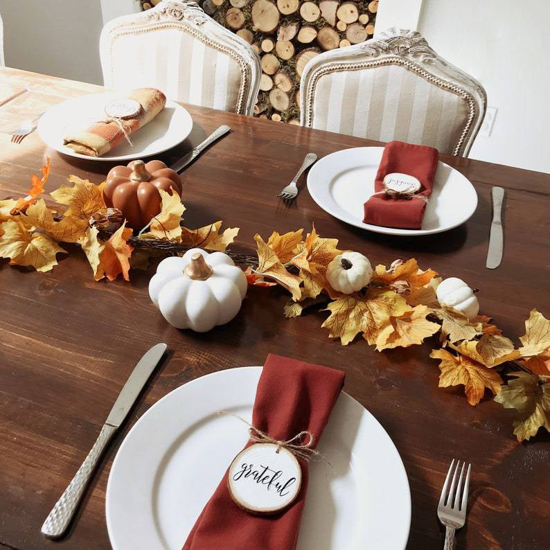 Thanksgiving Wood Slice Napkin Rings