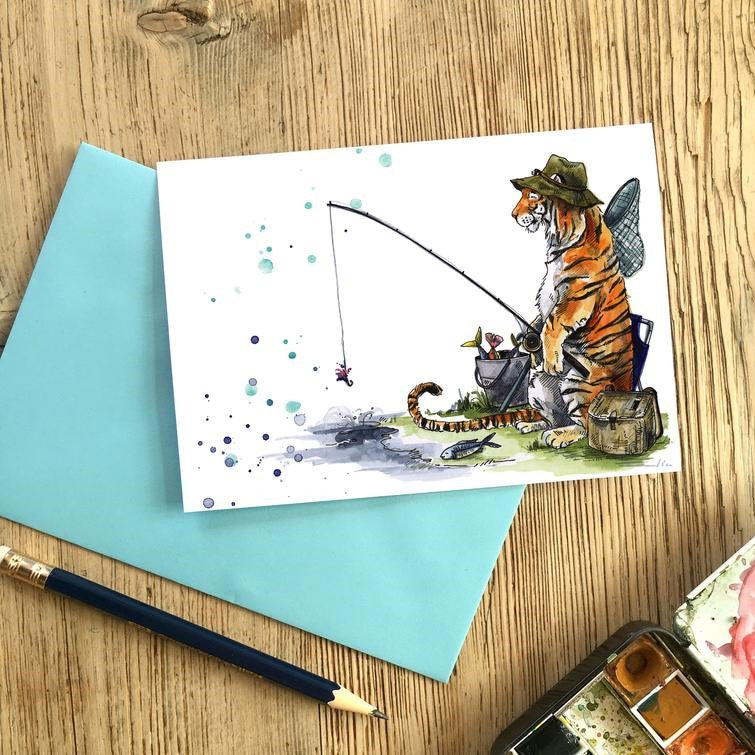 Tiger Fishing Card
