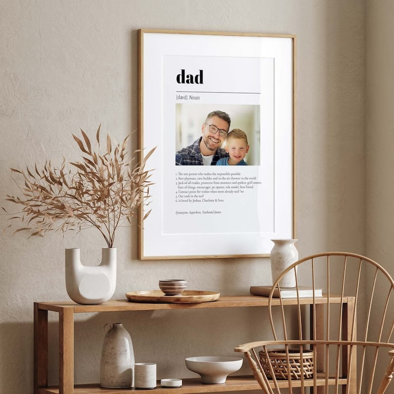 Dad Definition Frame - Custom Gift For Dad With Photo