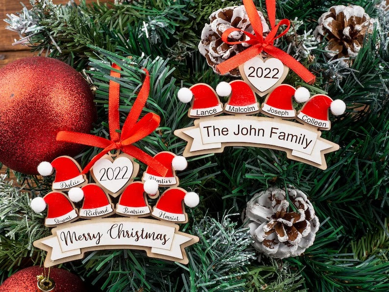 Christmas Hat Family Ornament