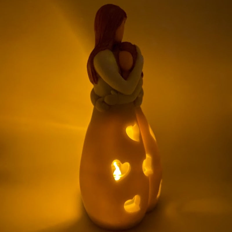 Candle Holder Statue With Flickering Led Candle - Gift For Mom