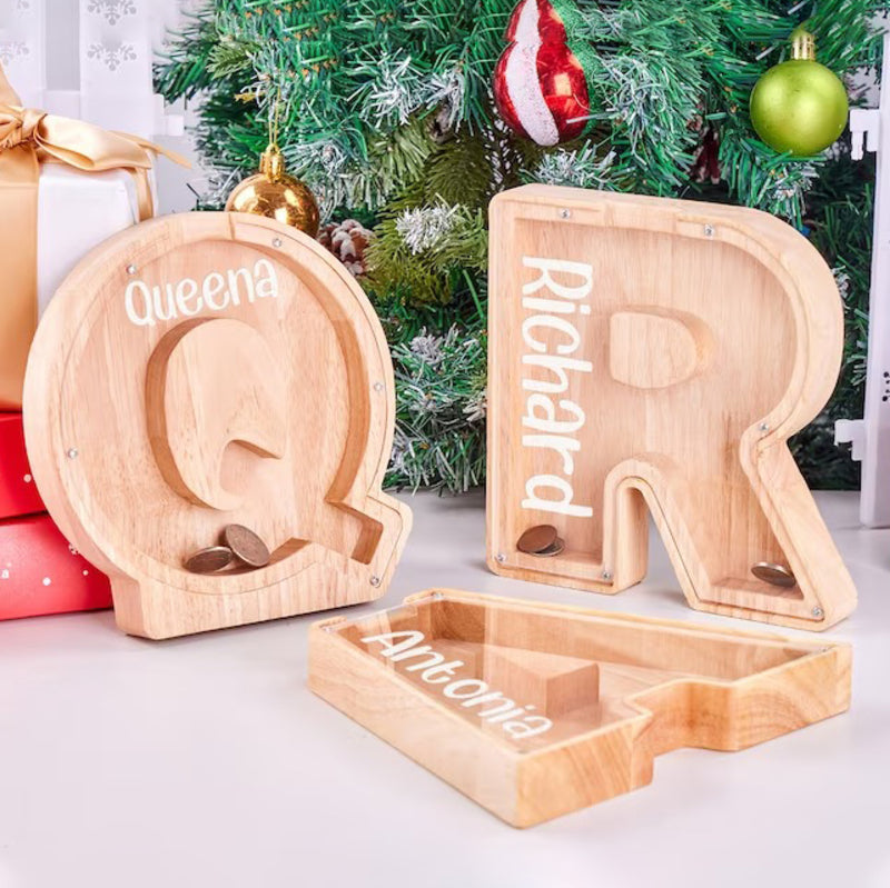 Personalized Letter Piggy Bank - Christmas Gift For Kids